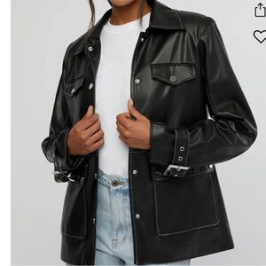 NWT Weworewhat Vegan Leather Western Jacket